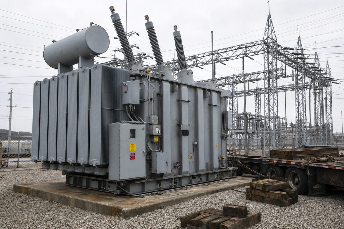 Unit substation lineup with incoming section, transformer and low-voltage switchgear
